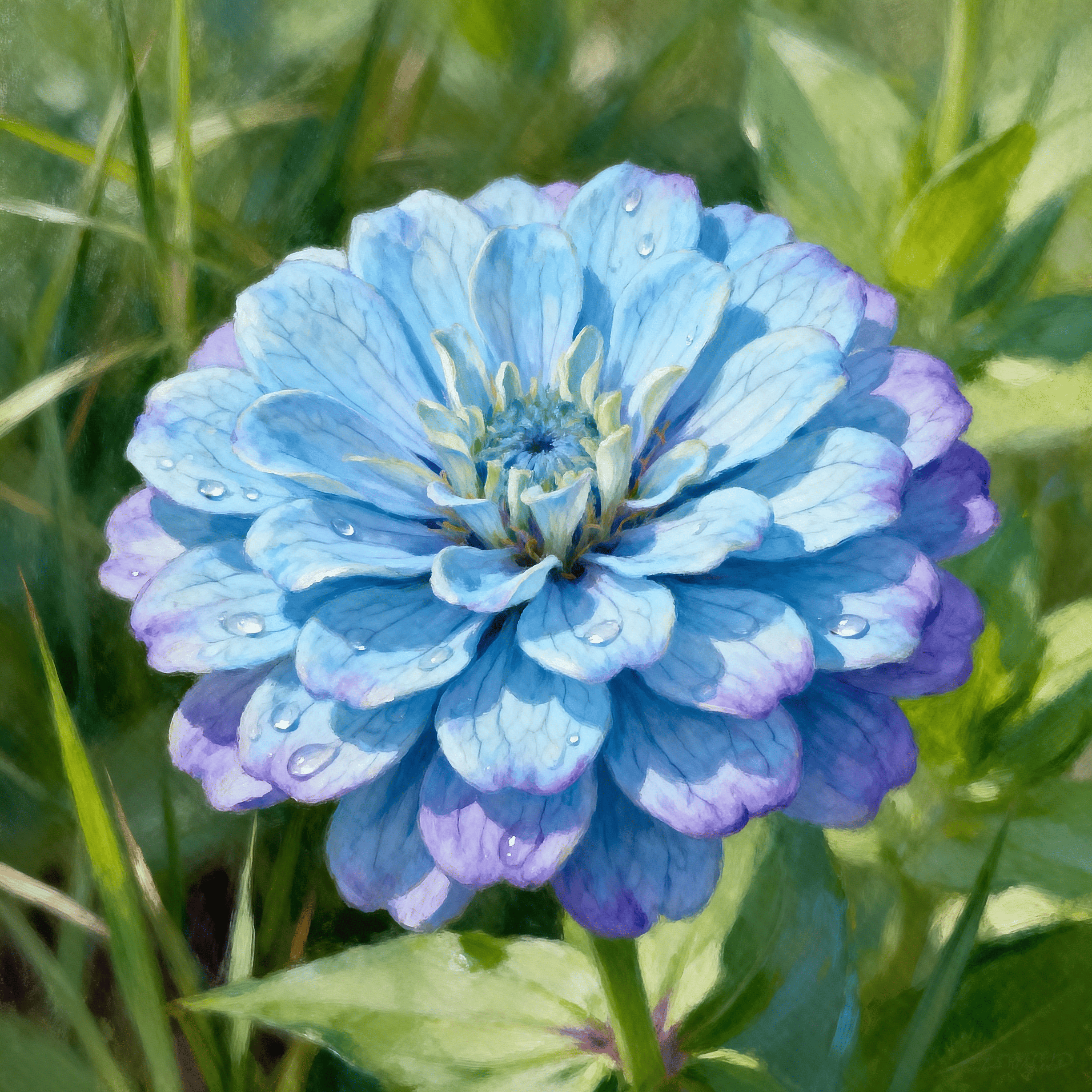 Sky Blue Zinnia (Zinnia elegans) Flower Seeds – Easy to Grow Annual Garden Flowers