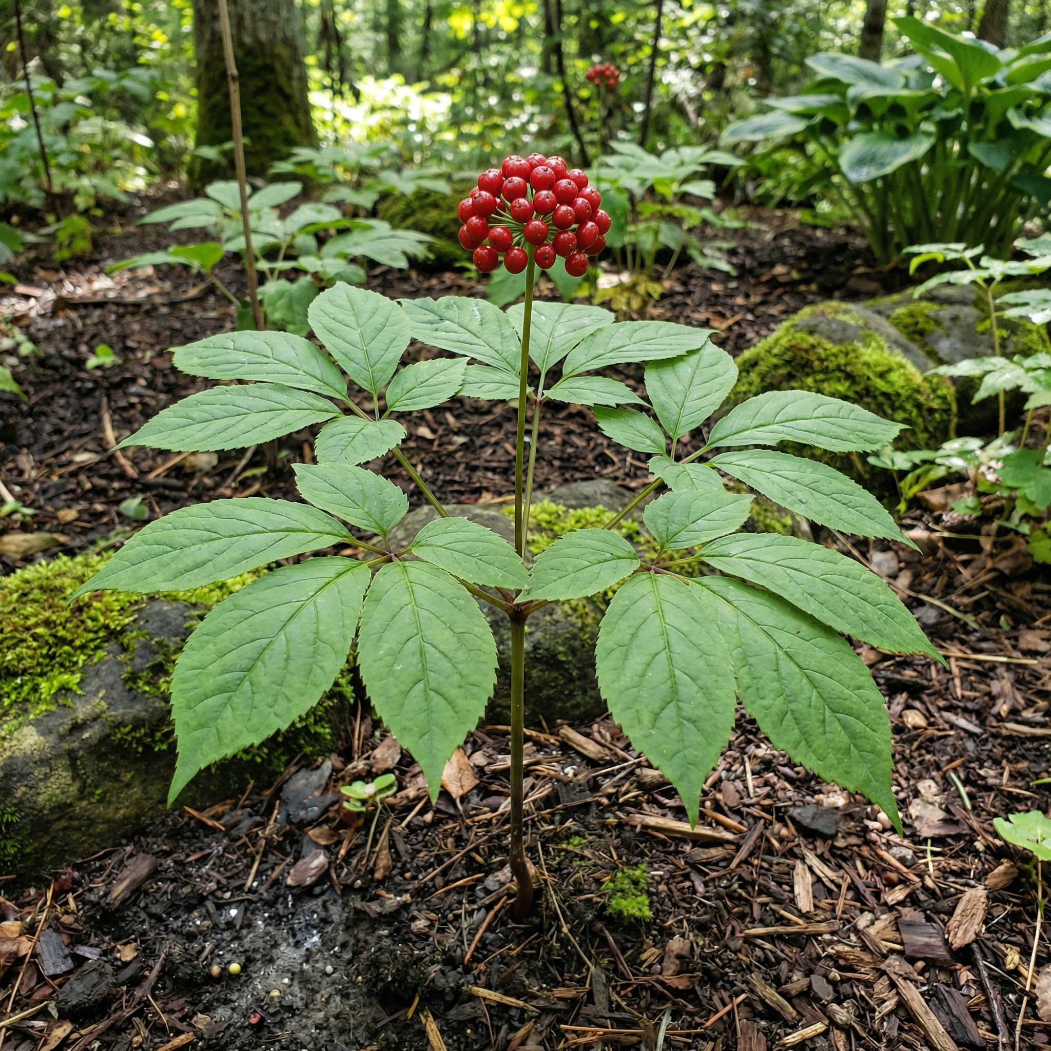 Semi di Ginseng Coreano (Panax ginseng) per Piantare – Varietà Antica, Erba Medicinale Non OGM per Energia, Difese Immunitarie e Vitalità