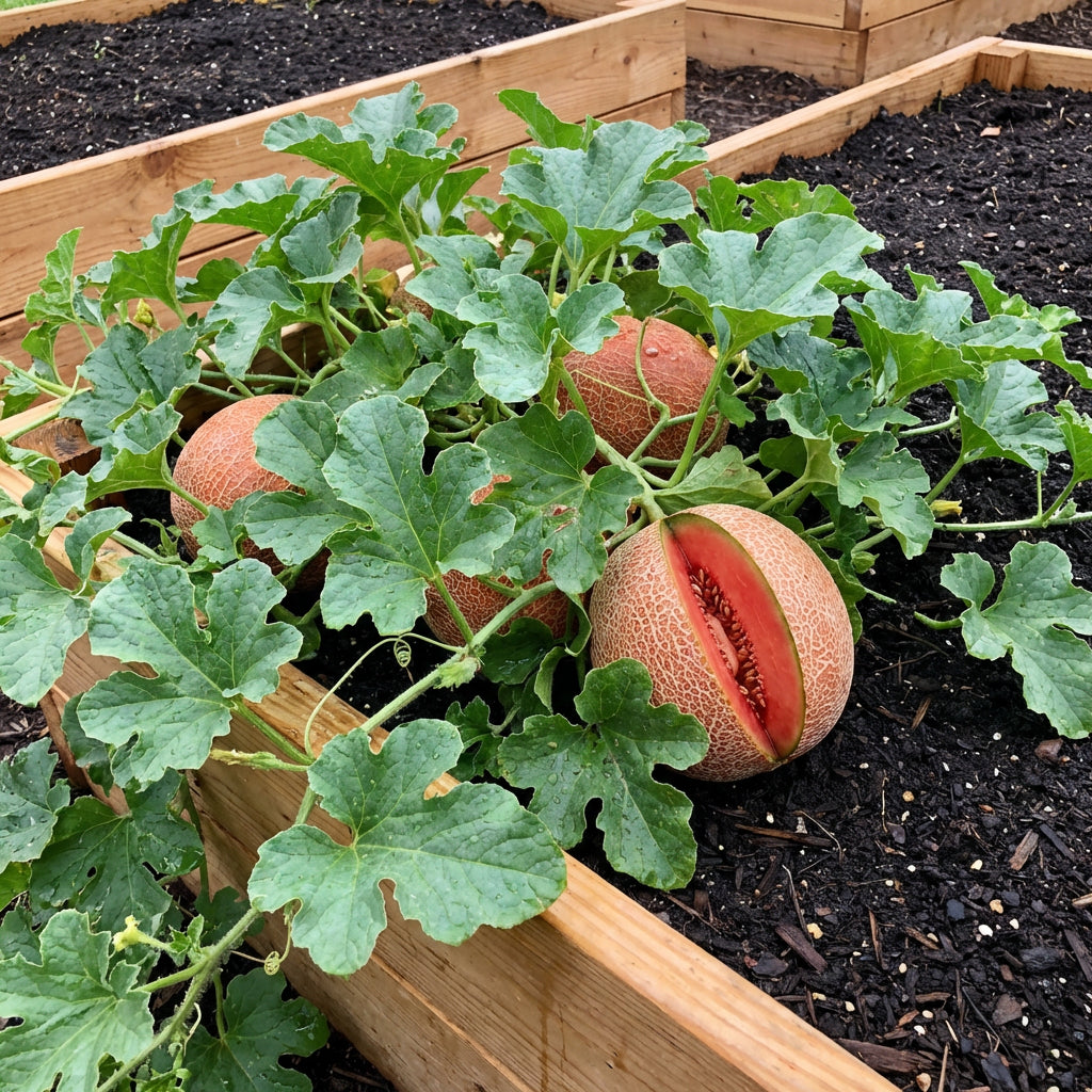 Graines de melon cantaloup rouge (Cucumis melo) – Variété fruitière ancienne de jardin