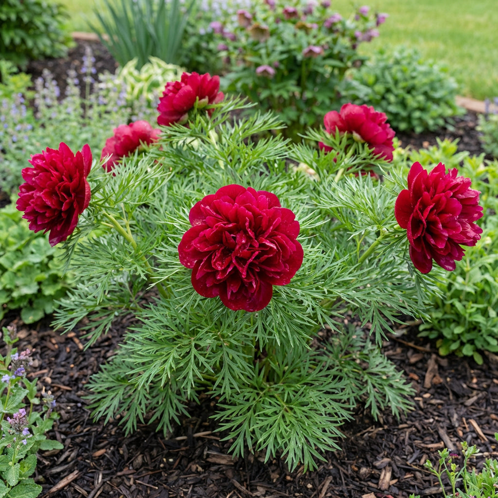 Double Flowering Fernleaf Peony Seeds for Planting – Fragrant Spring Garden Blooms