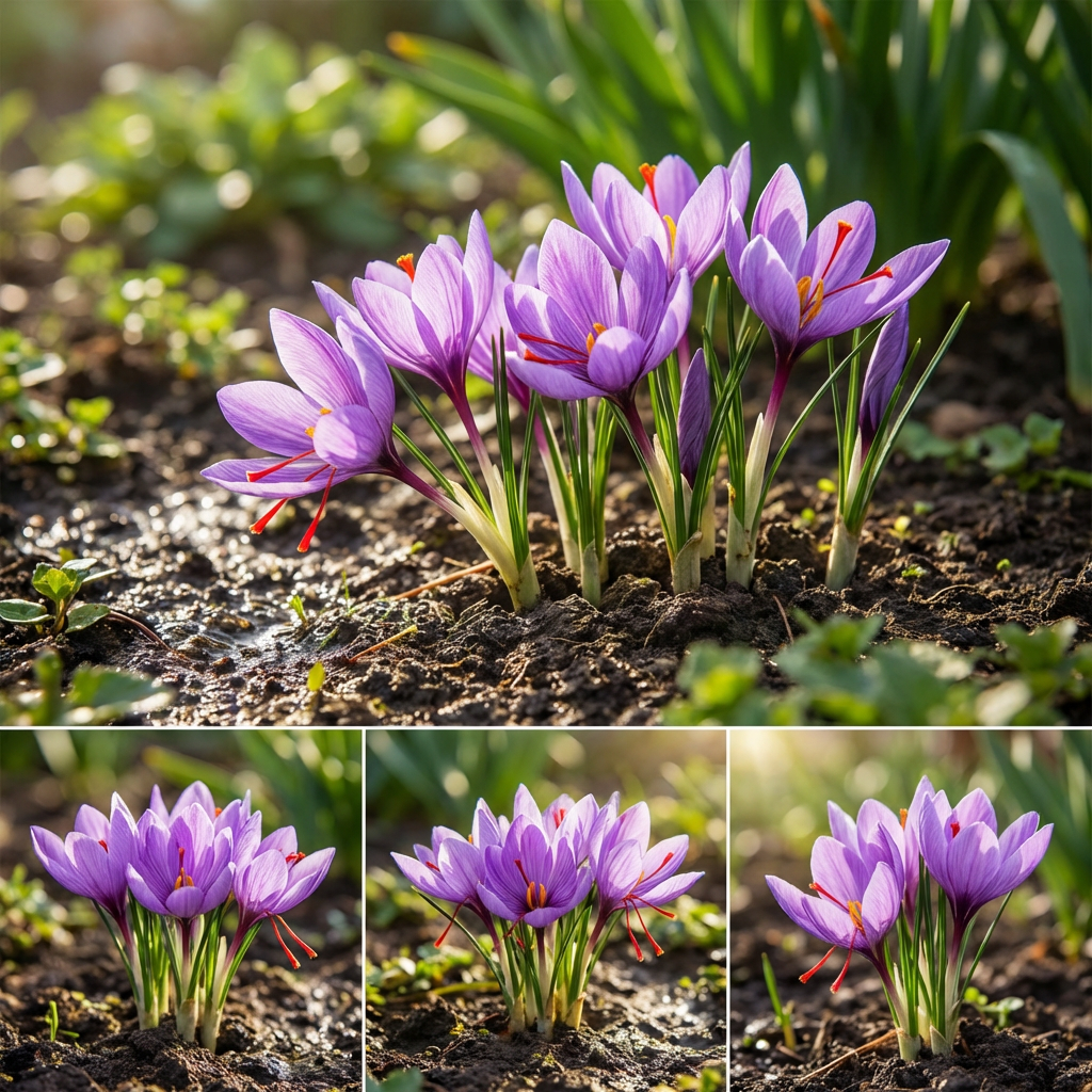 Crocus sativus Safrankrokus Blumensamen – Zierliche violette Blüten für den Gartenanbau