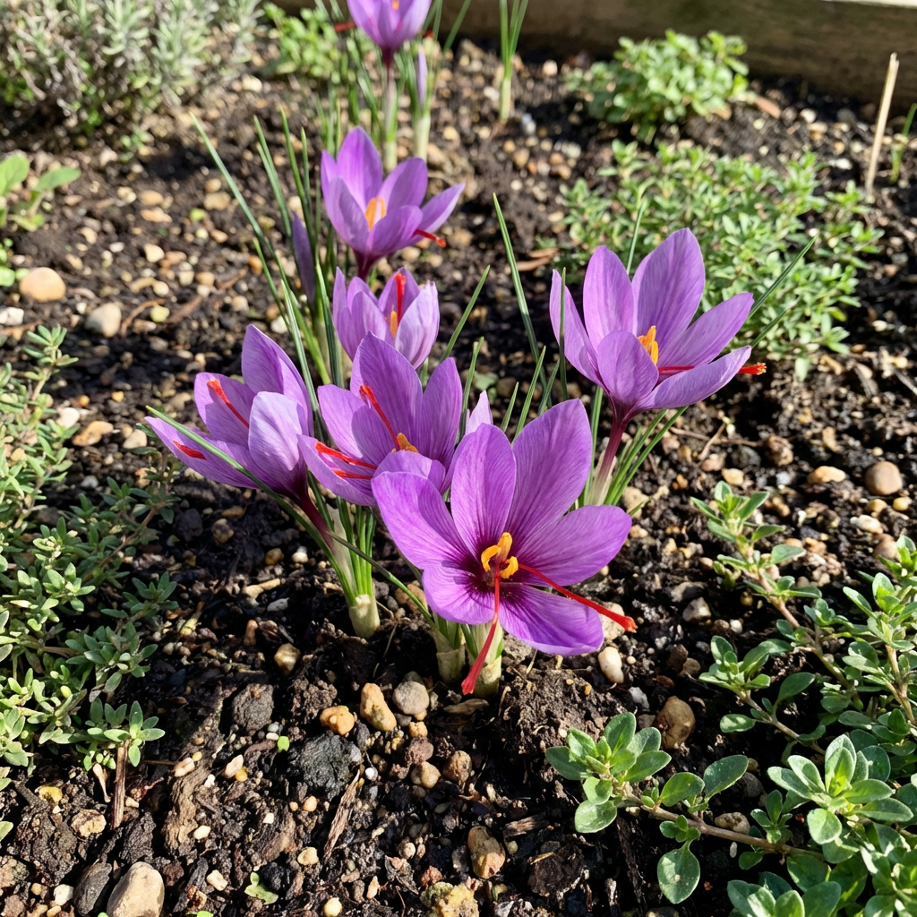 Graines de fleurs de Crocus sativus non-OGM de qualité patrimoniale pour plantation – Fleurs de jardin productrices de safran, haute germination