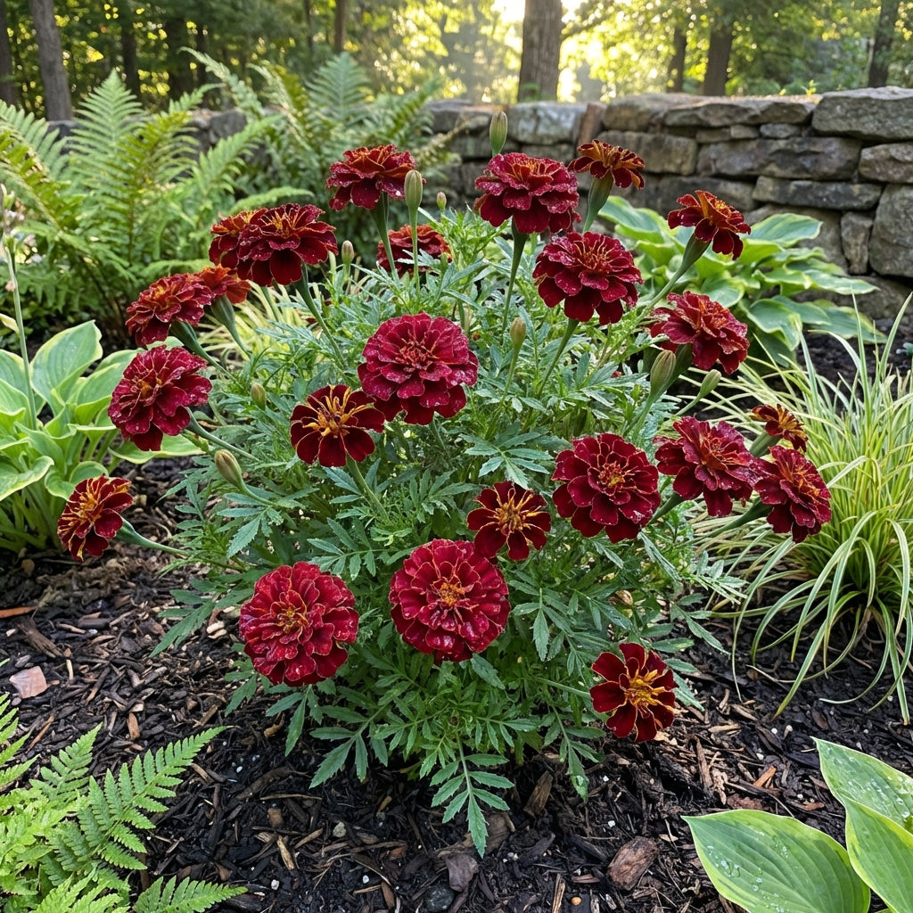Dark Red Marigold Flower Seeds for Planting – Heirloom, Non-GMO, Organic Garden Seeds with High Germination