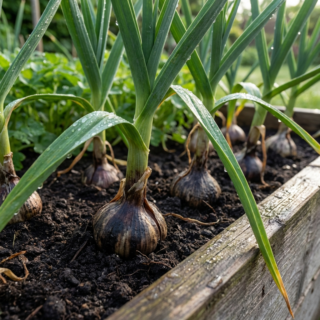 Schwarze Knoblauchsamen (Allium sativum) – Mehrfarbiger Erbstück-Knoblauch für den Gartenanbau