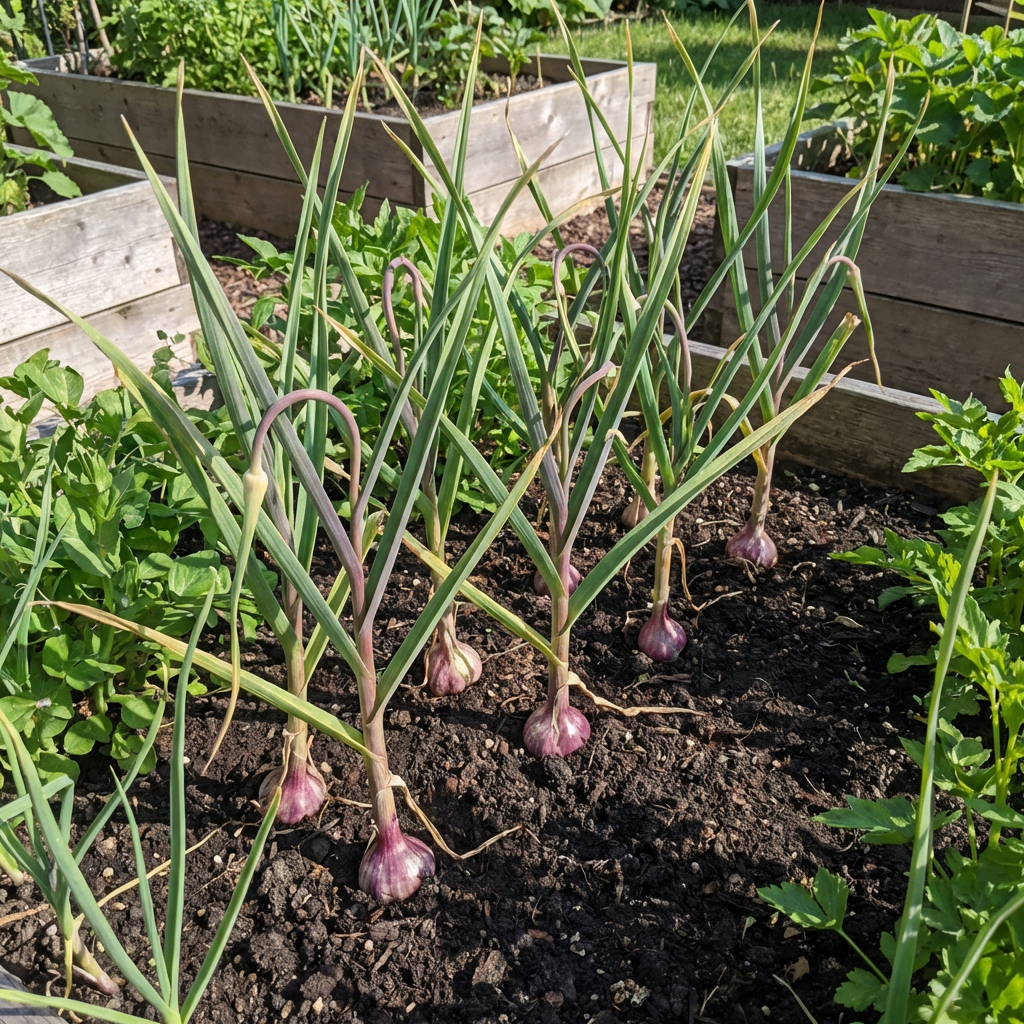 Schwarze Knoblauchsamen (Allium sativum) – Mehrfarbiger Erbstück-Knoblauch für den Gartenanbau