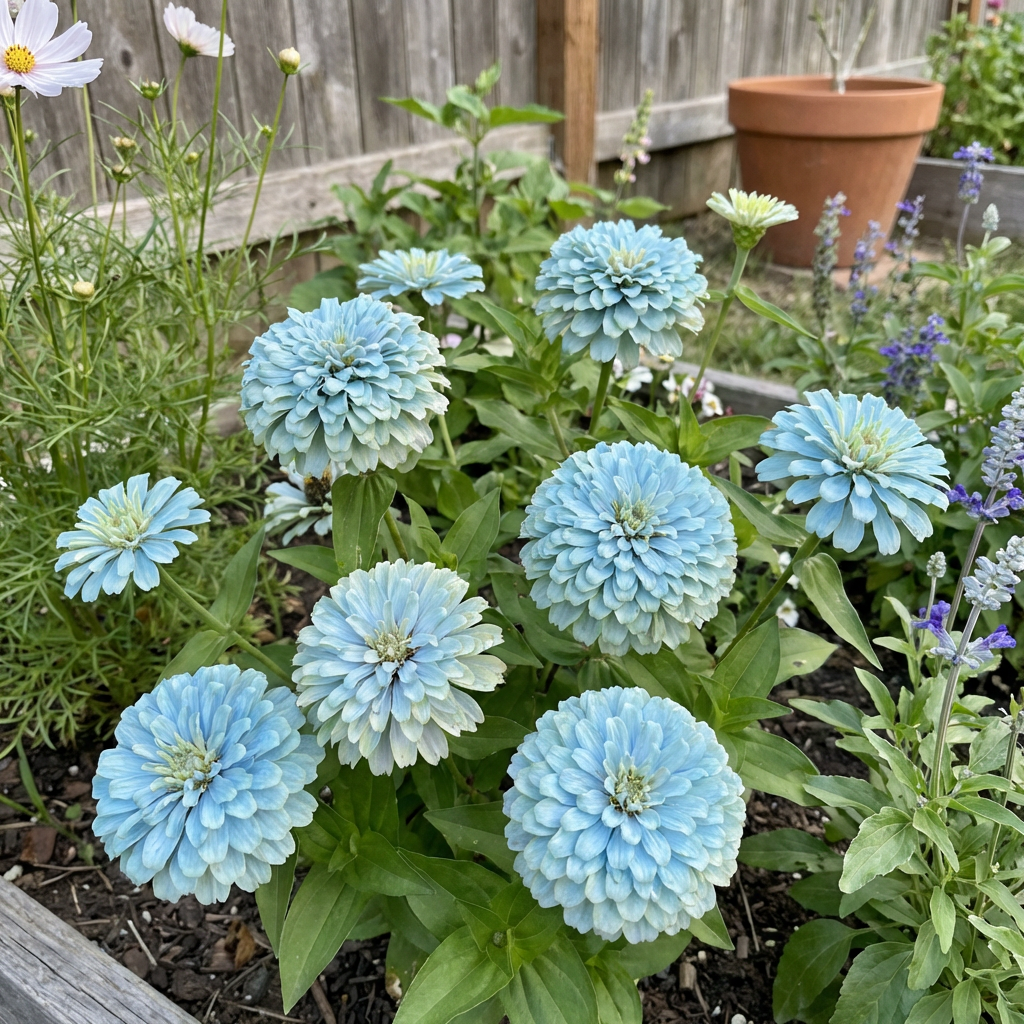 Sky Blue Zinnia Seeds for Planting (Zinnia elegans) – Classic Heirloom Flower