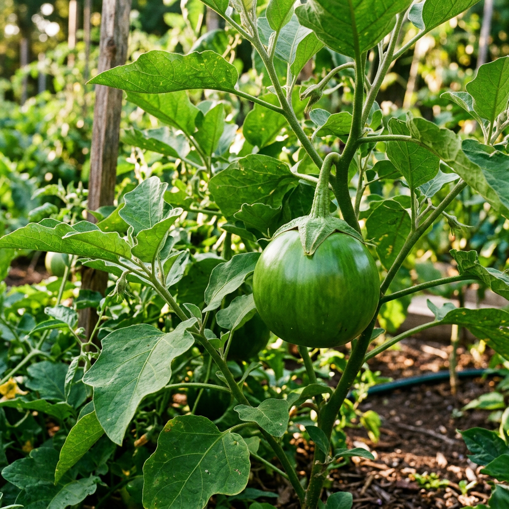 Large Round Eggplant Seeds (Cà Đĩa / Cà Bát) – Green Giant Heirloom Brinjal Variety for Home Gardening