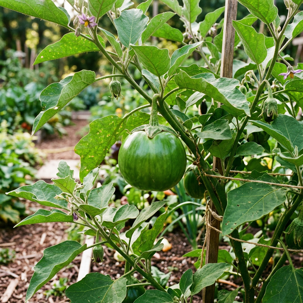 Large Round Eggplant Seeds (Cà Đĩa / Cà Bát) – Green Giant Heirloom Brinjal Variety for Home Gardening