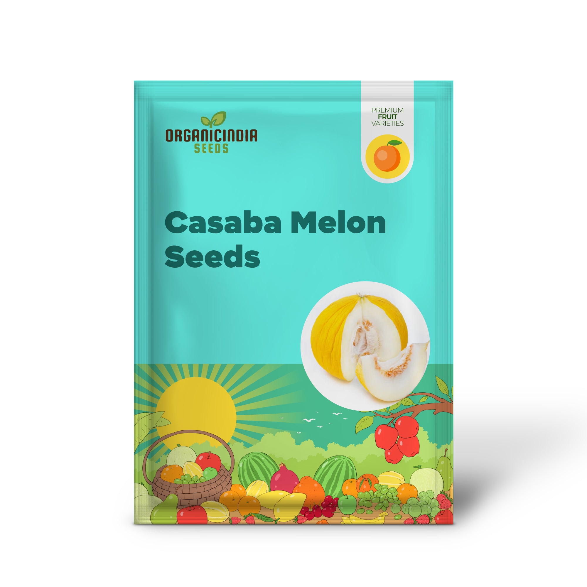 Golden Beauty Casaba melon seed packet for planting