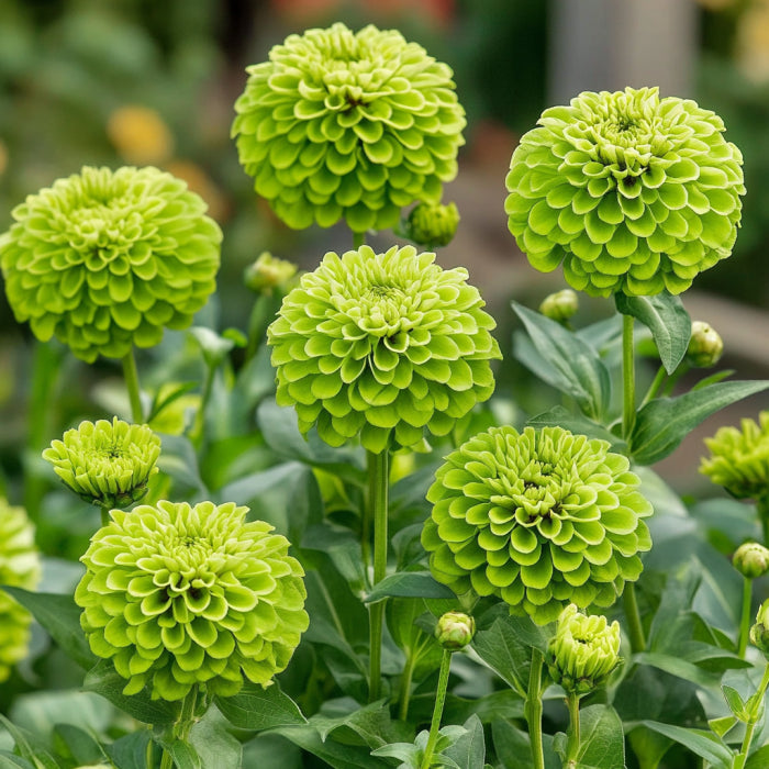 Green Zinnia Seeds Producing Lime and Chartreuse Garden Blooms