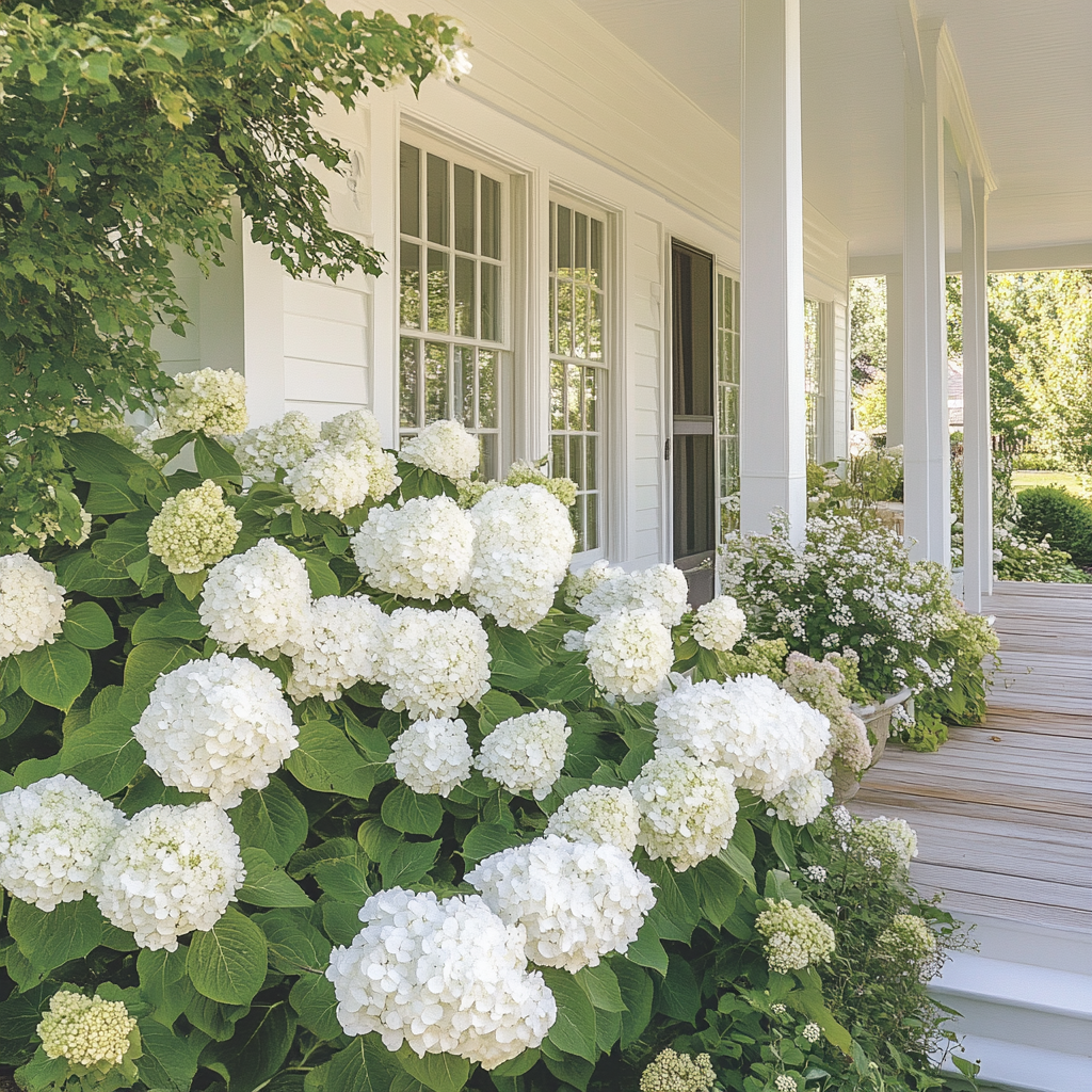 Hydrangea quercifolia Showing Lush Oak-Shaped Foliage