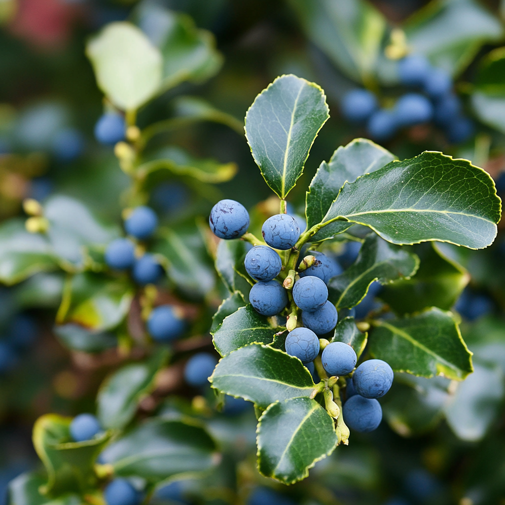 Ilex meserveae with Striking Blue Green Evergreen Foliage
