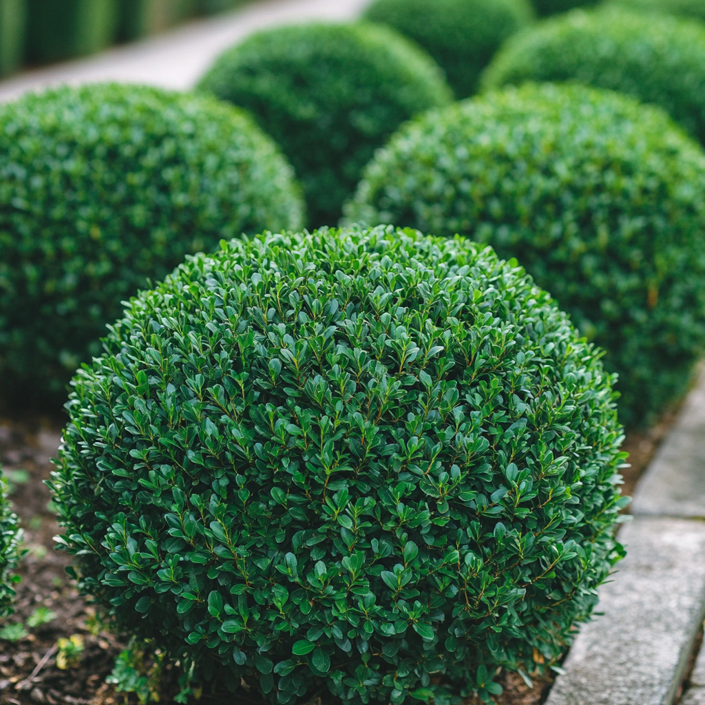 Korean Boxwood Showing Dense Green Evergreen Foliage