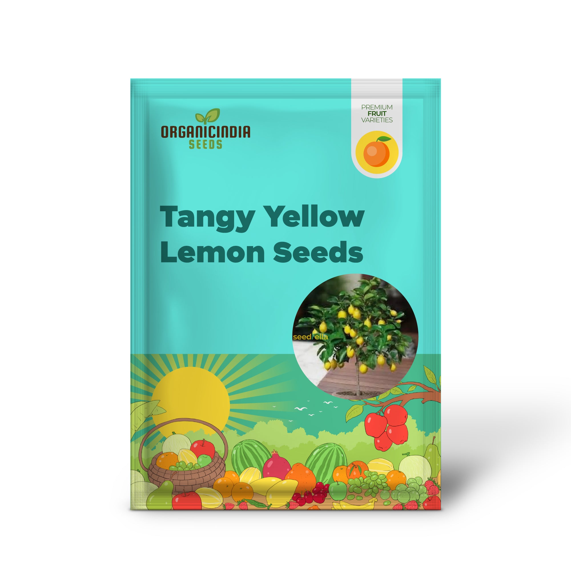 Lemon Tree with Fresh Yellow Lemons Growing Outdoors