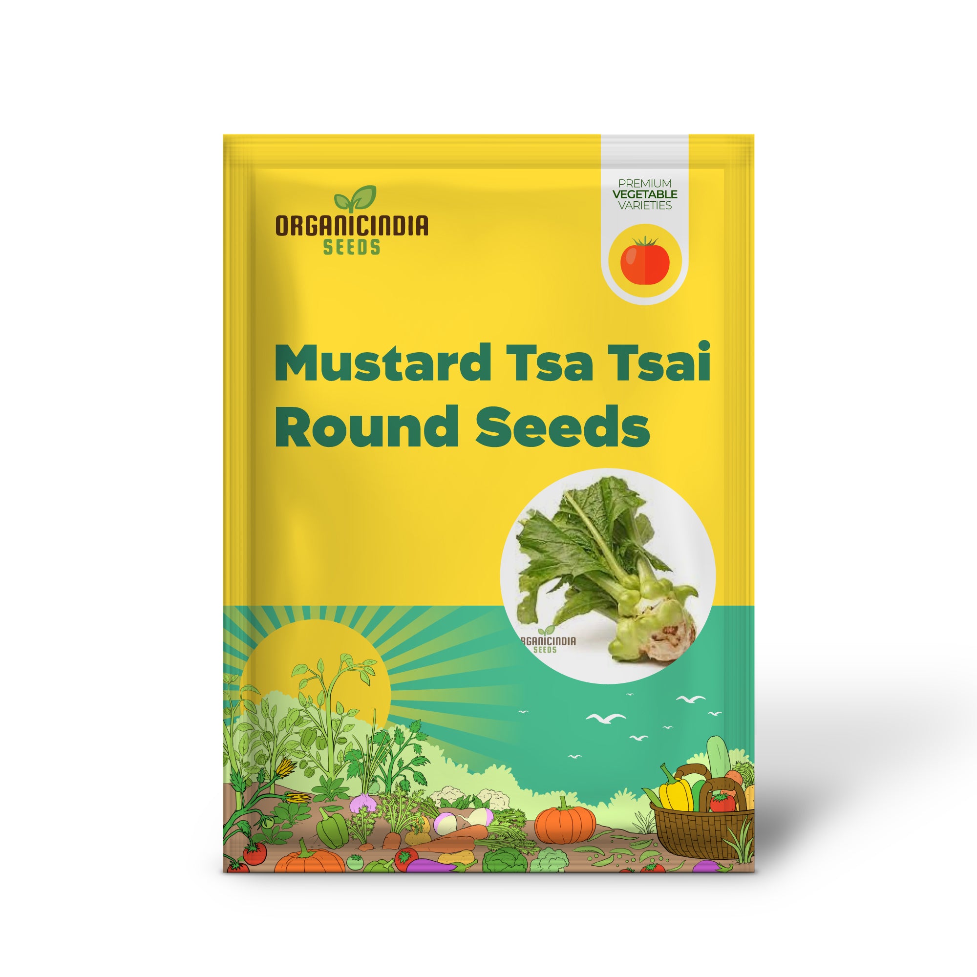 Mustard Tsa Tsai Round Seeds for Planting, Premium Mustard Greens