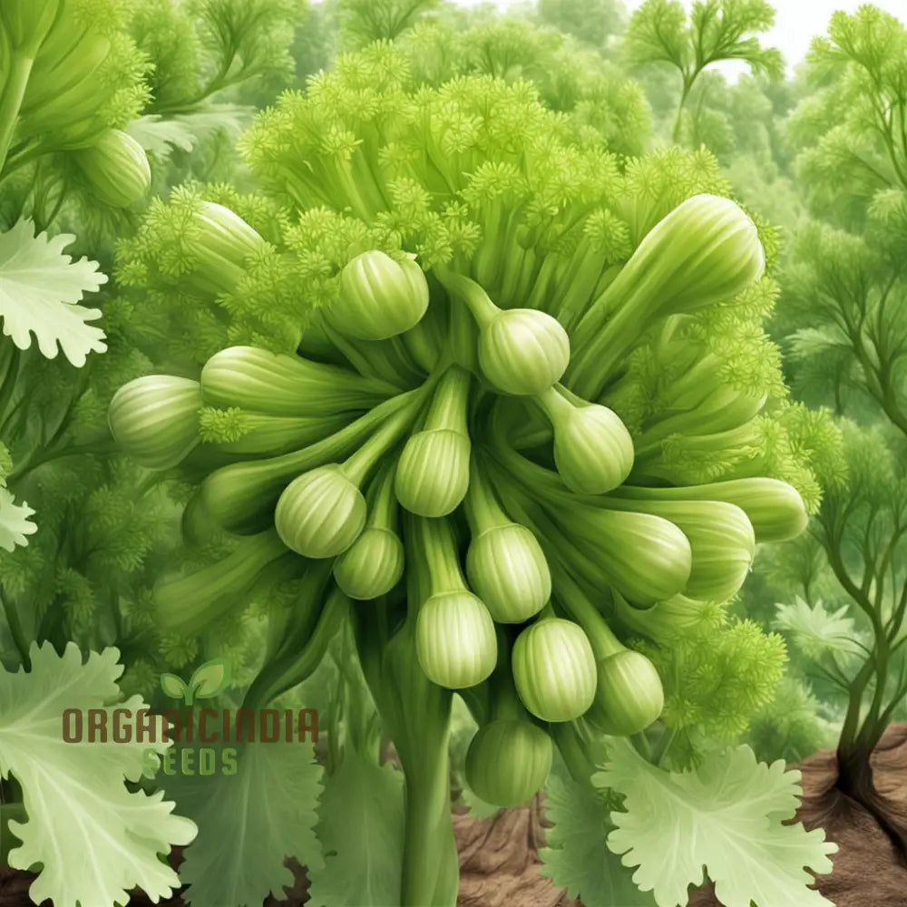 Closeup of Organic Green Celery Stalks from Seeds, Tender and Crisp Home Garden Vegetables