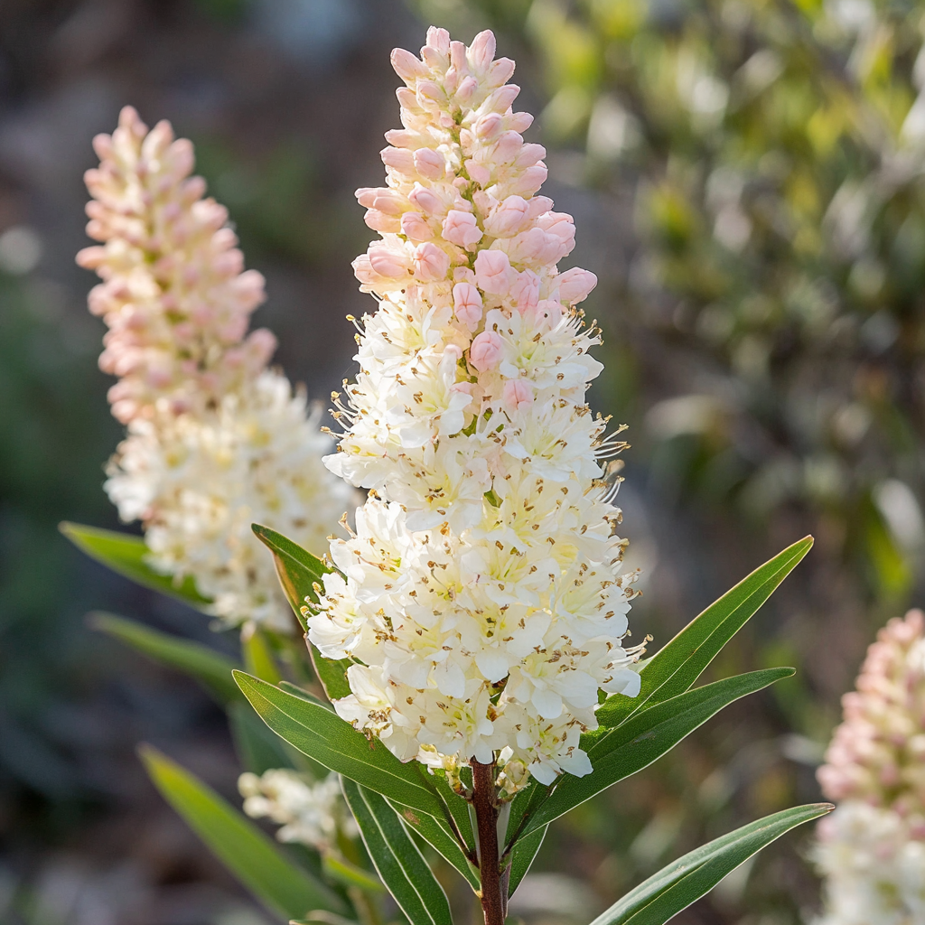 Pale Pink to White Blooms on Native Tall Shrub