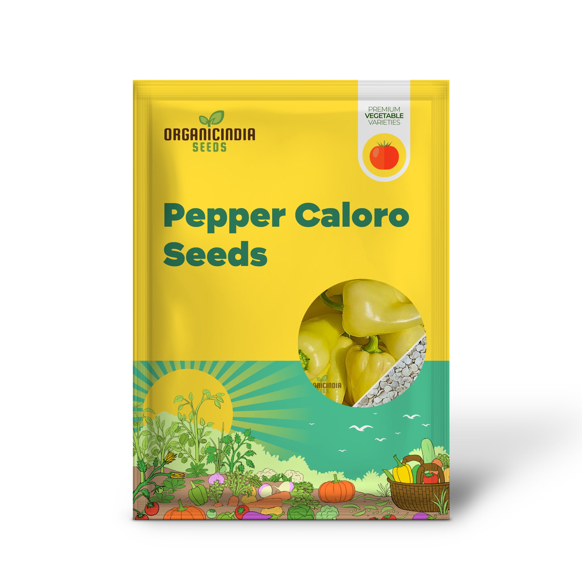 Caloro Pepper Seedlings Growing in Garden, Quick-Growing Seeds