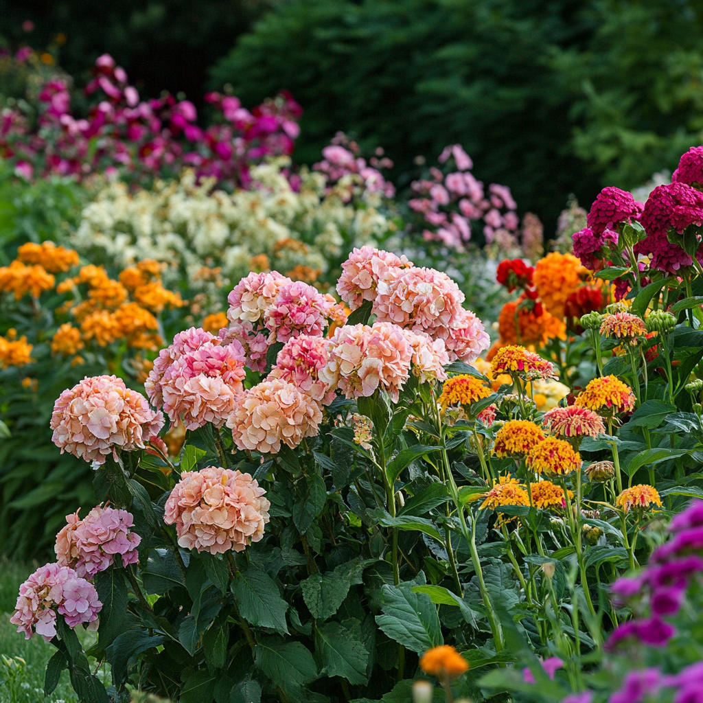 Round Flower Cluster Seeds Producing Vibrant Colorful Blooms