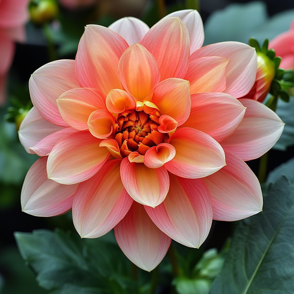 Mixed Coral and Gold Dahlia Flower Seeds