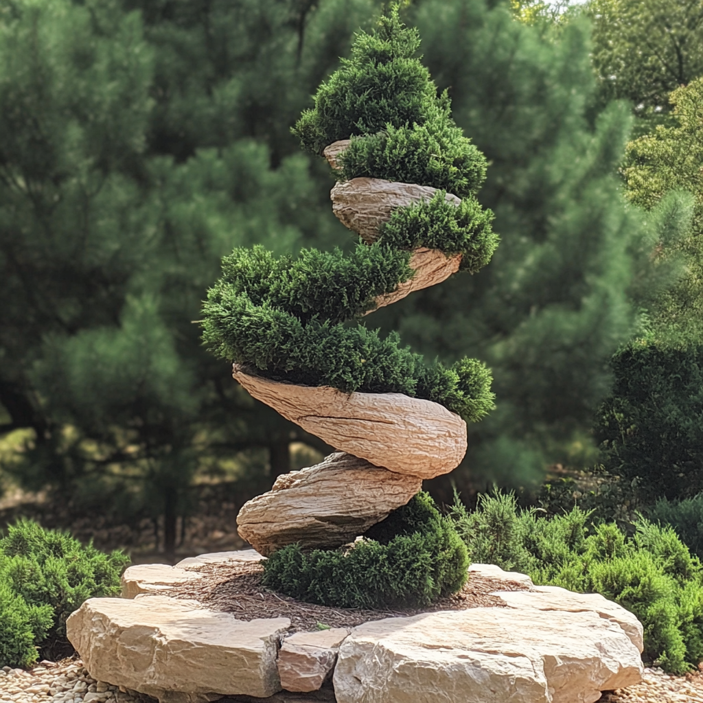 Unique Twisting Evergreen with Dramatic Sculptural Form