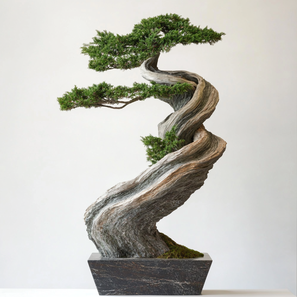 Unique Twisting Evergreen with Dramatic Sculptural Form