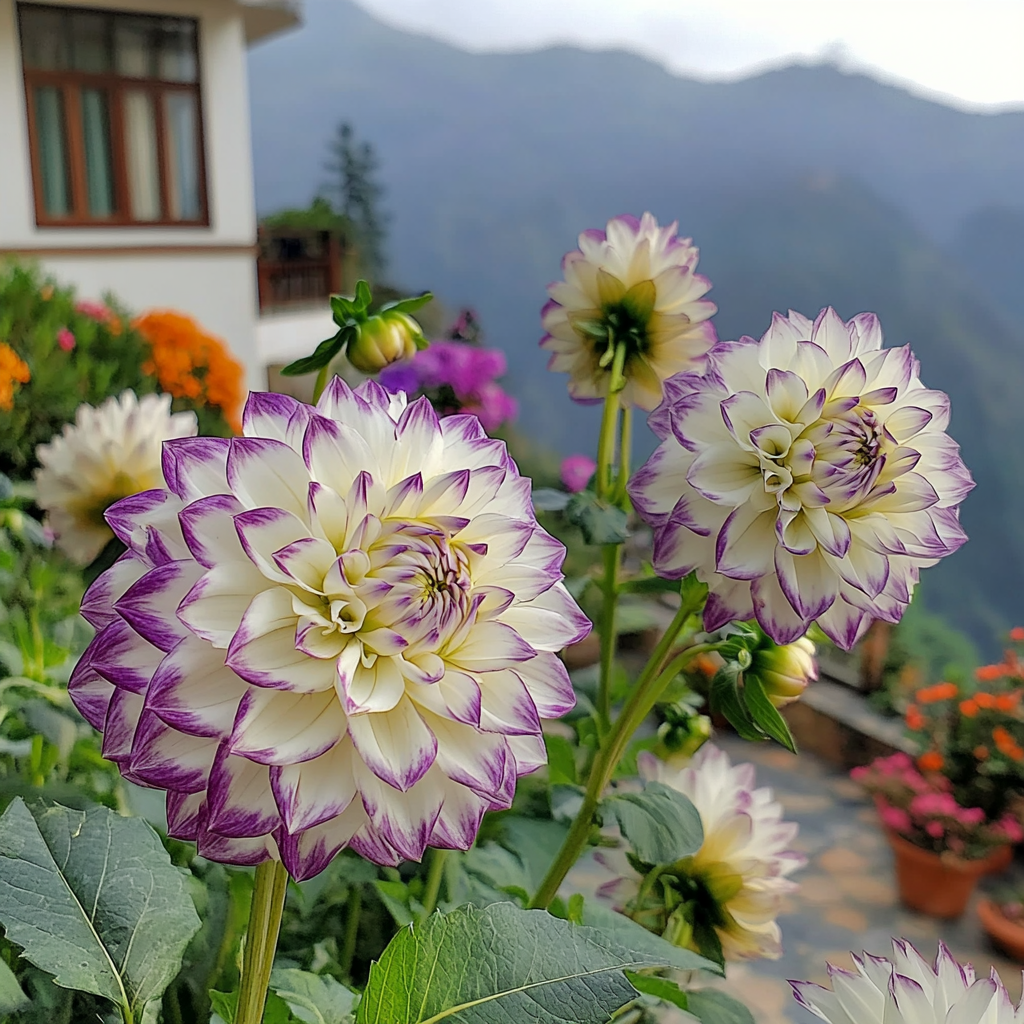 Mixed White and Purple Dahlia Flower Seeds
