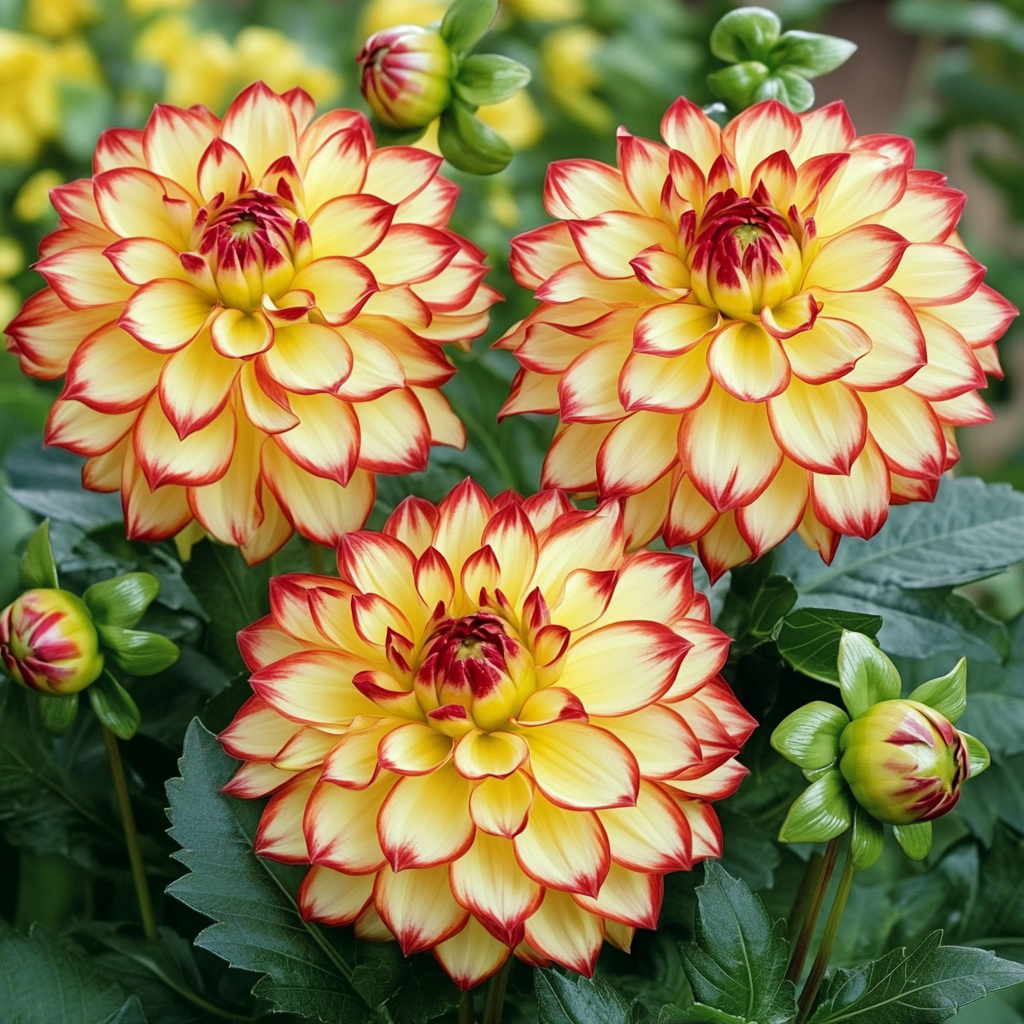 Mixed Yellow and Red Dahlia Flower Seeds