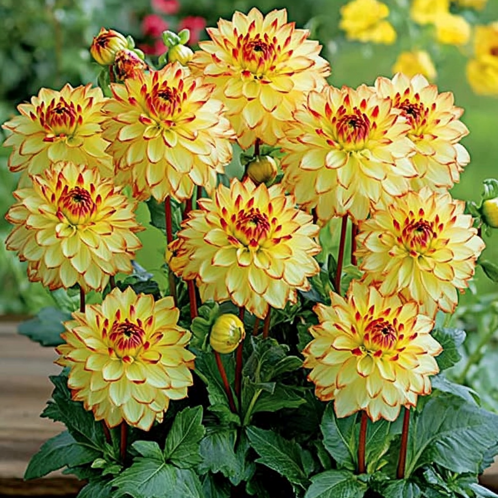 Mixed Yellow and Red Dahlia Flower Seeds
