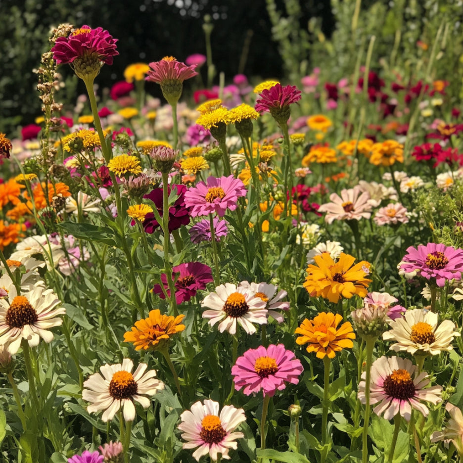 Cactus-Flowered Zinnia Seeds, Unique Spiky-Petaled Blooms in Multiple Colors