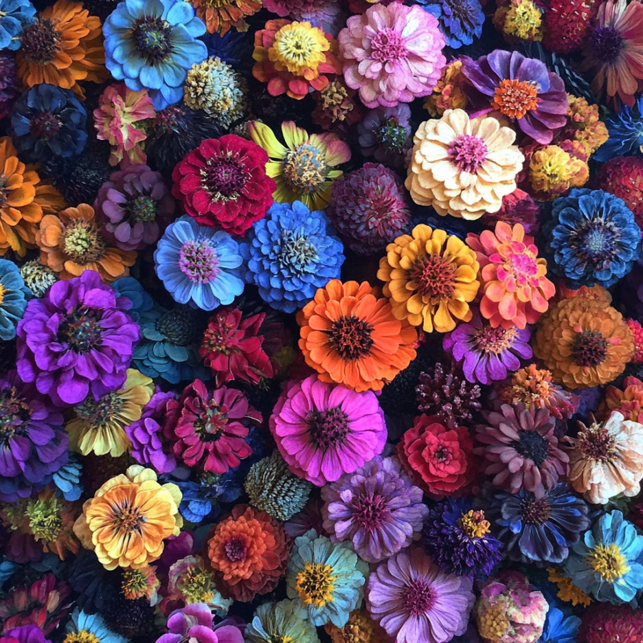 Cactus-Flowered Zinnia Seeds, Unique Spiky-Petaled Blooms in Multiple Colors