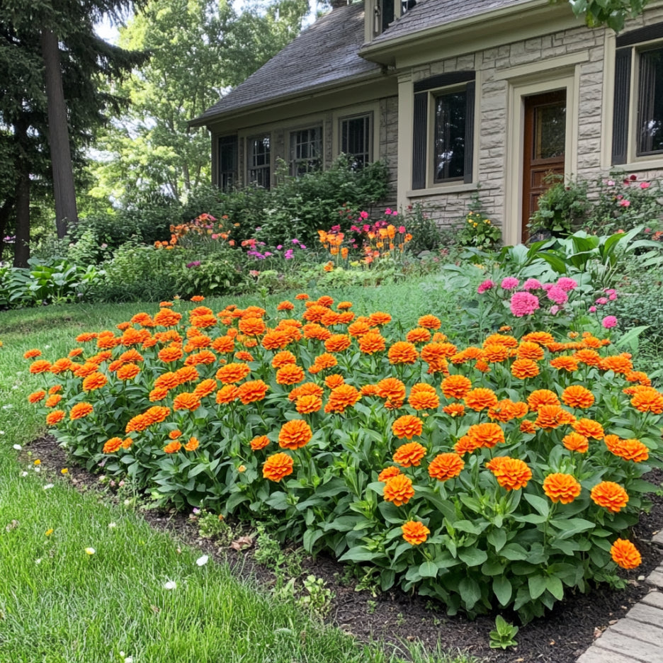 Orange Zinnia Seeds, Grow Vibrant & Fiery Orange Blooms