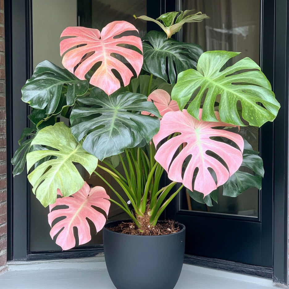 Rare Mix Monstera Plant Seeds, Green and Pink Exotic Tropical Foliage
