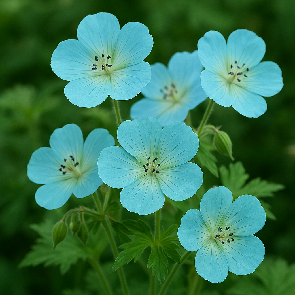 Sky blue green geranium flower seeds for planting