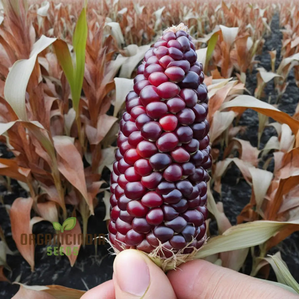 Closeup of Strawberry Popcorn Ears from Seeds, Colorful Heirloom Kernels