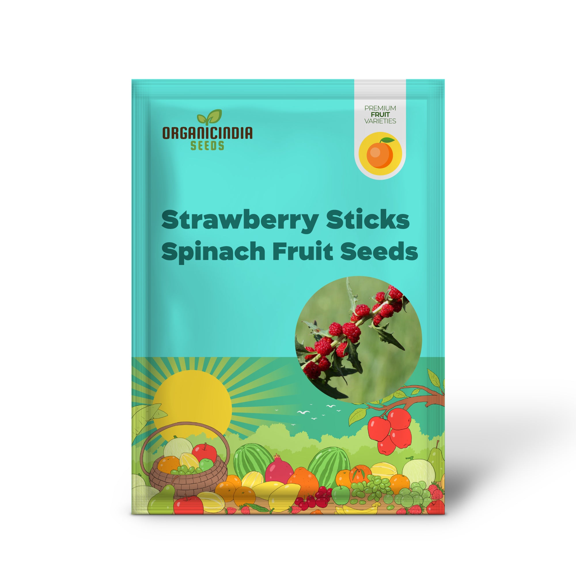 Strawberry Sticks Spinach seed packet for planting