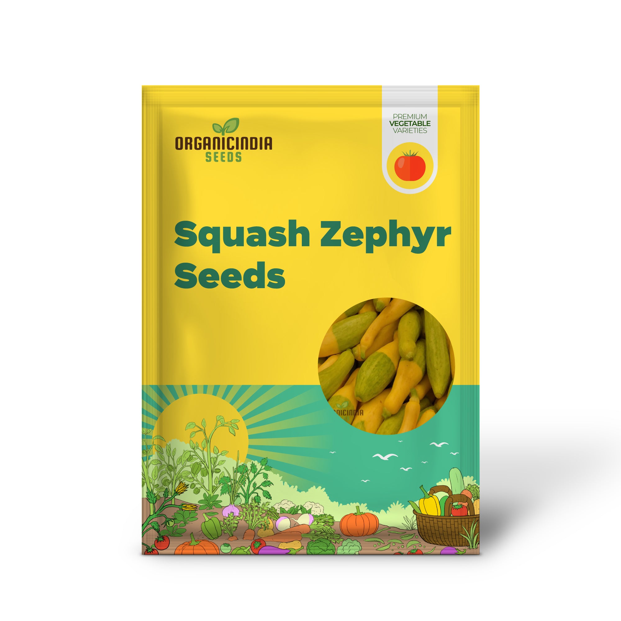Zephyr Summer Squash Seedling from Seeds, Easy-to-Grow Vegetable