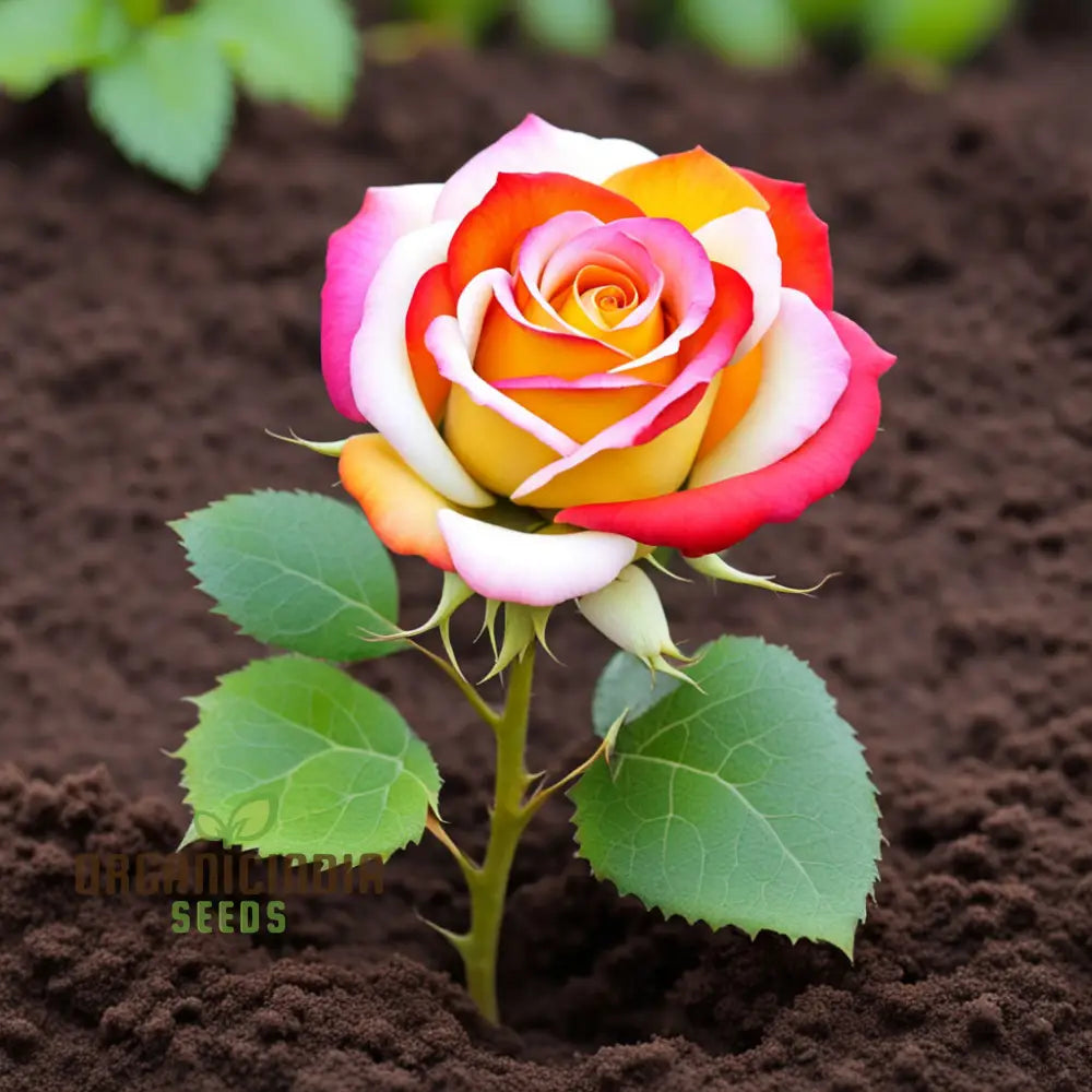 Tricolour Rose Seeds for Vibrant Multicolor Garden Blooms