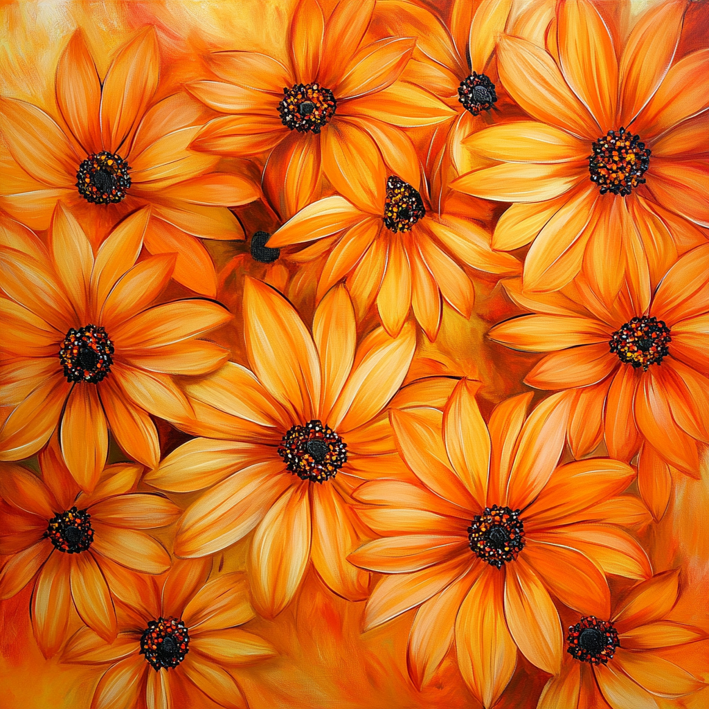 Vibrant Orange Flowers Blooming in Outdoor Garden