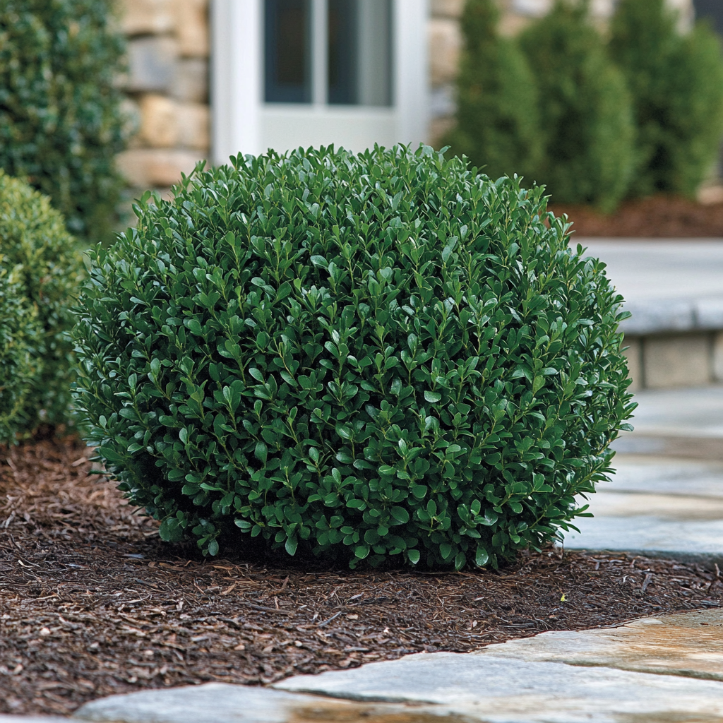 Winter Gem Boxwood Growing in Garden Landscape
