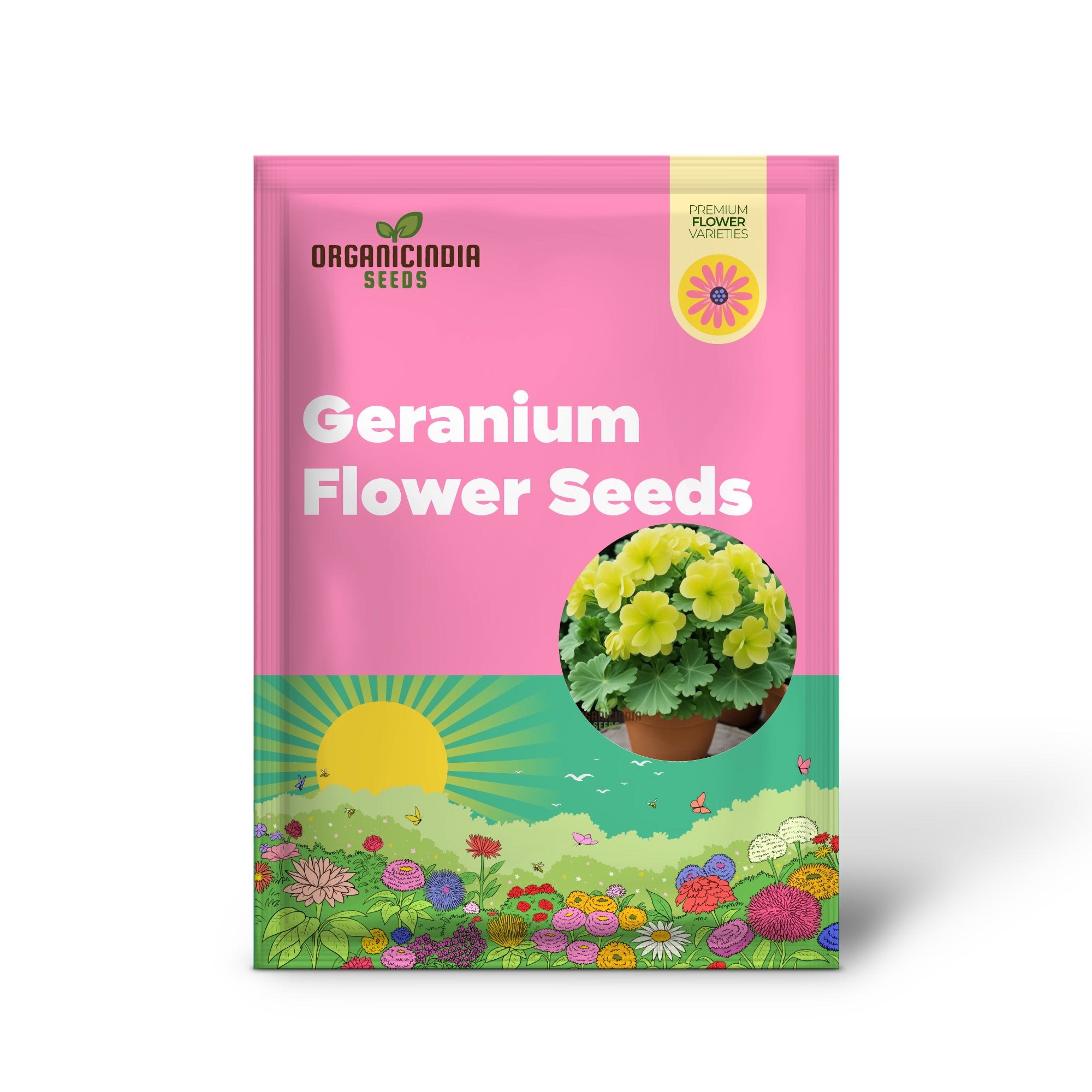 Non GMO yellow geranium seeds for home garden